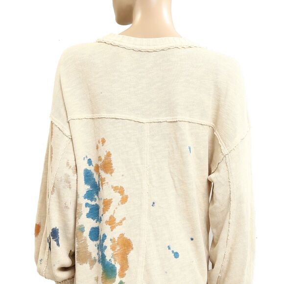 Anthropologie Tie Dye Bleach Washed Crew Neck Sweatshirt Pullover Top S 283692 - Picture 4 of 4